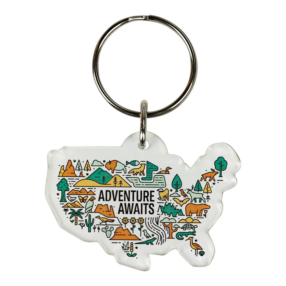 Adventure Awaits Acrylic Keychain