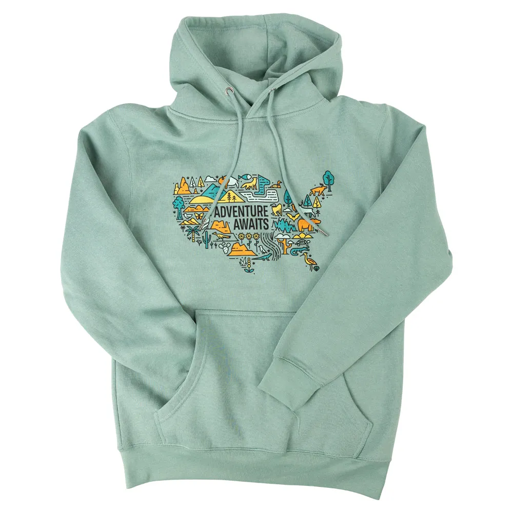Adventure Awaits National Park Fleece Hoodie - Image 3