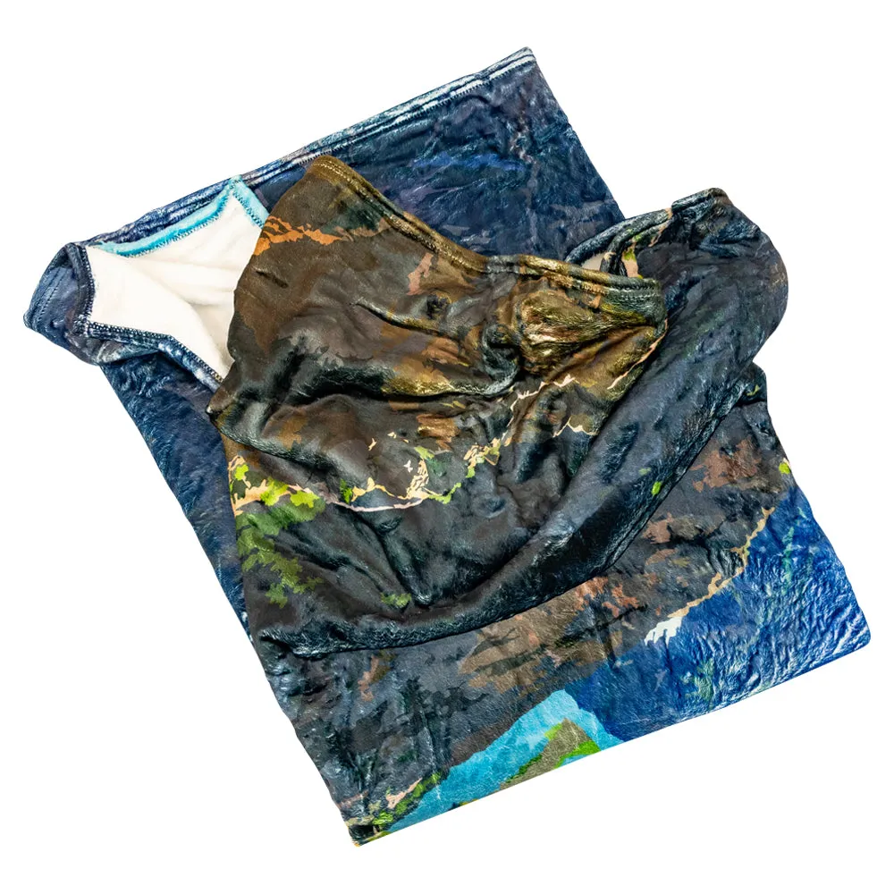 Black Canyon of the Gunnison National Park Fleece Blanket - Retro Ranger - Image 4