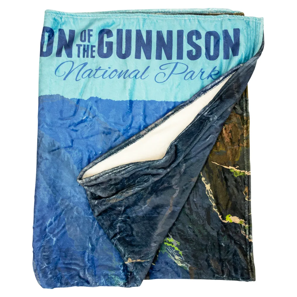 Black Canyon of the Gunnison National Park Fleece Blanket - Retro Ranger - Image 6