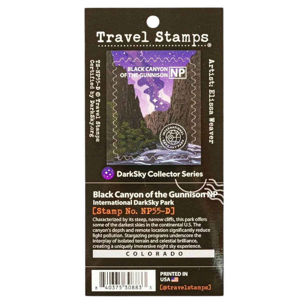 Black Canyon of the Gunnison National Park Travel Stamp - Night Sky