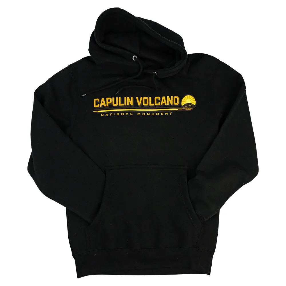Capulin Volcano National Monument Fleece Hoodie - Retro Stripe - Image 4