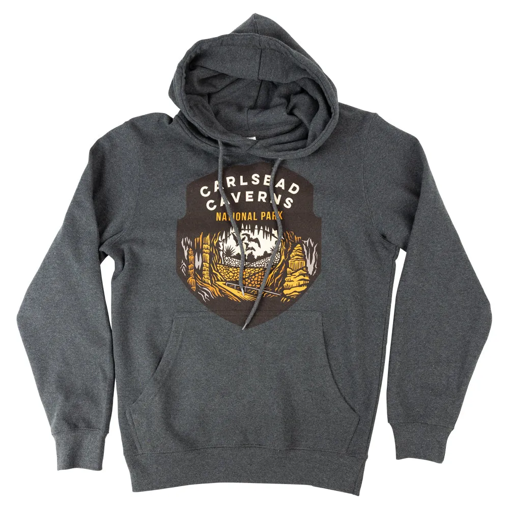 Carlsbad Caverns National Park Fleece Hoodie - Badge