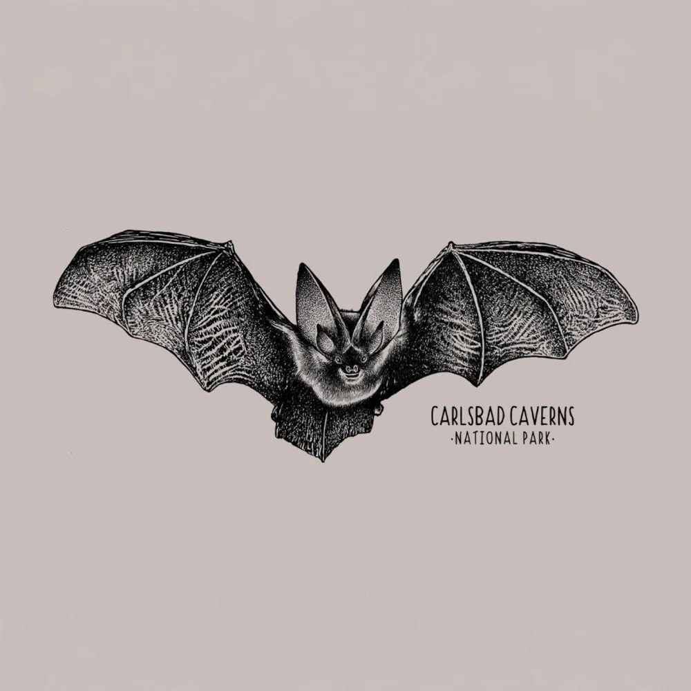 Carlsbad Caverns National Park T-Shirt - Pencil Sketch - Image 2