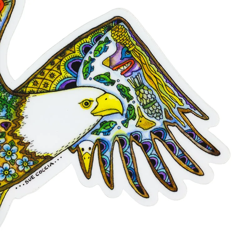 Earth Art Bald Eagle Sticker - Image 2