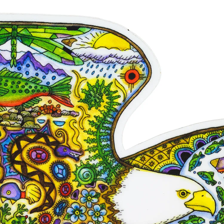 Earth Art Bald Eagle Sticker - Image 3