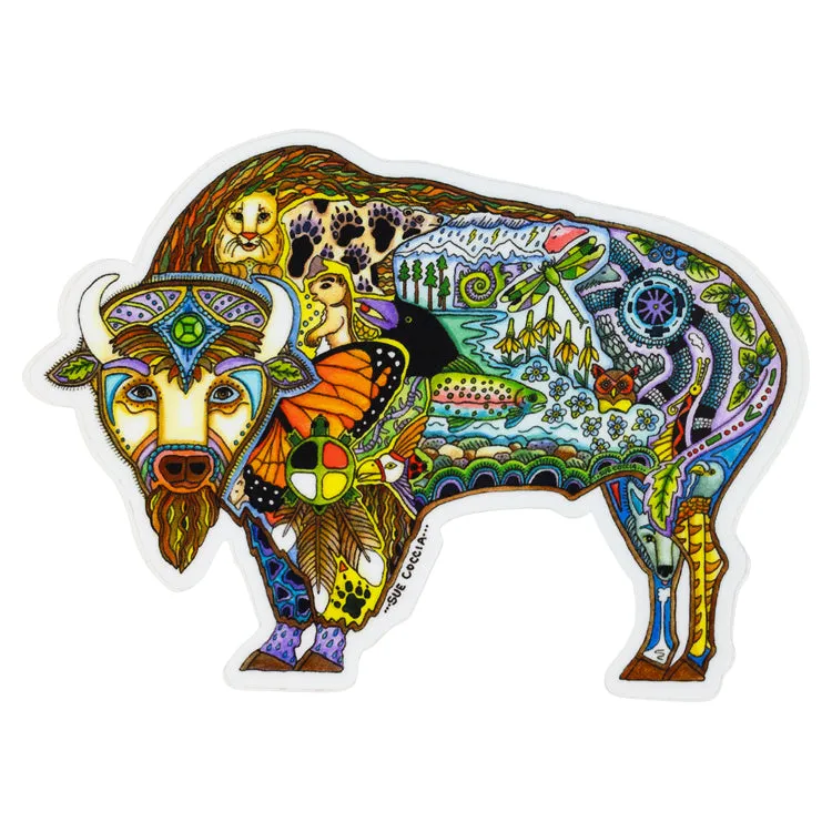 Earth Art Buffalo Sticker