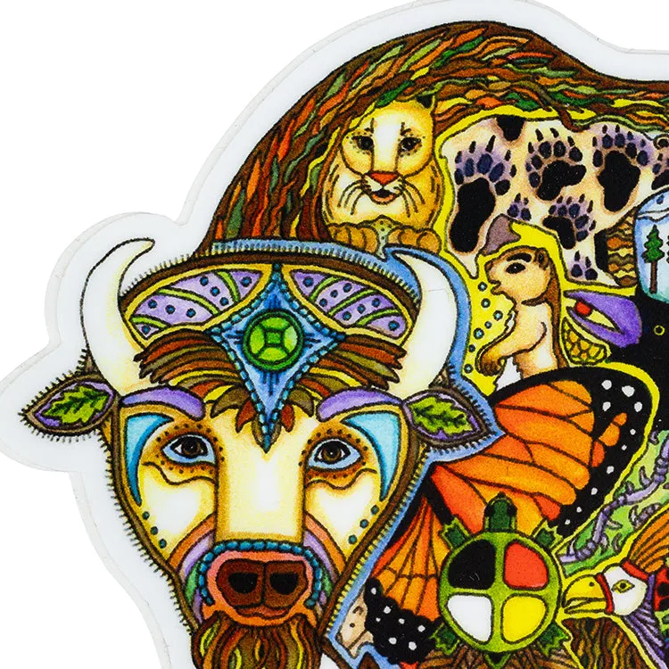 Earth Art Buffalo Sticker - Image 3
