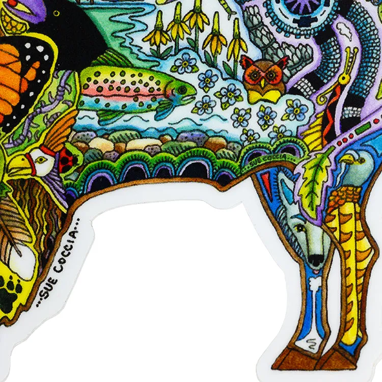 Earth Art Buffalo Sticker - Image 4
