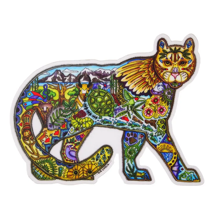 Earth Art Mountain Lion Sticker