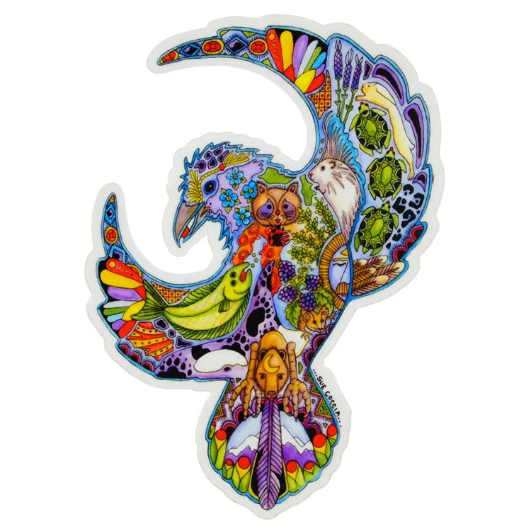 Earth Art Raven Sticker