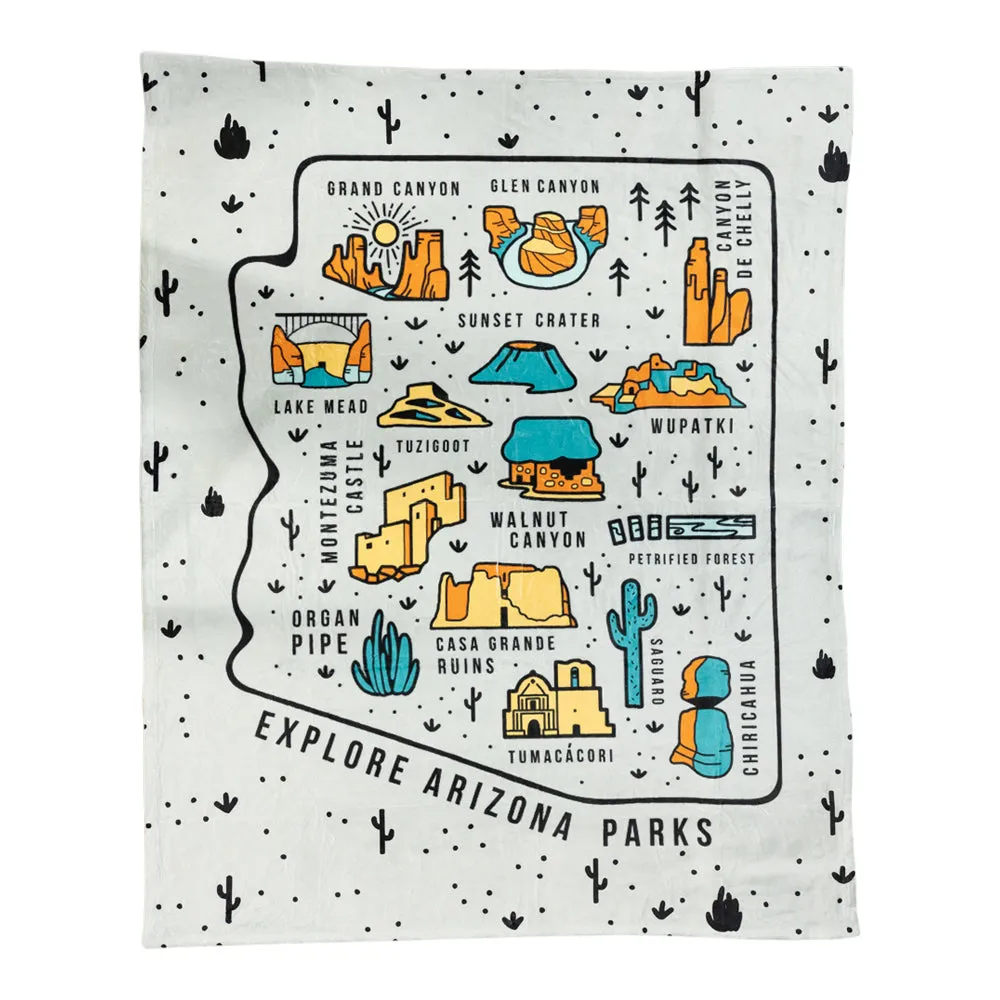 Explore Arizona Parks Fleece Blanket