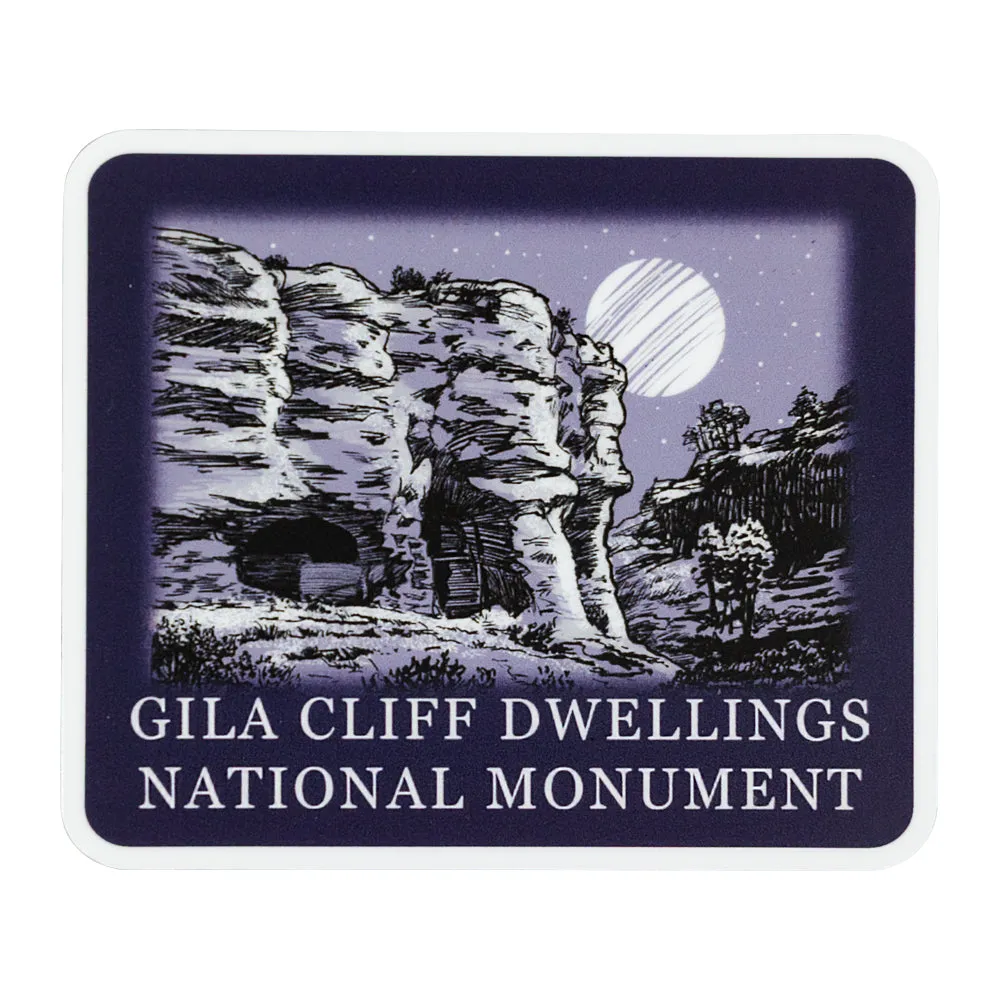 Gila Cliff Dwellings National Monument Sticker - Night Sky
