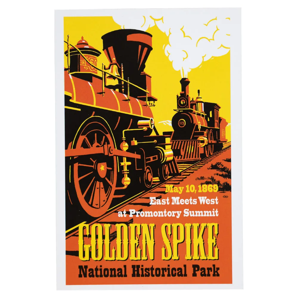 Golden Spike National Historical Park Postcard - Two Trains