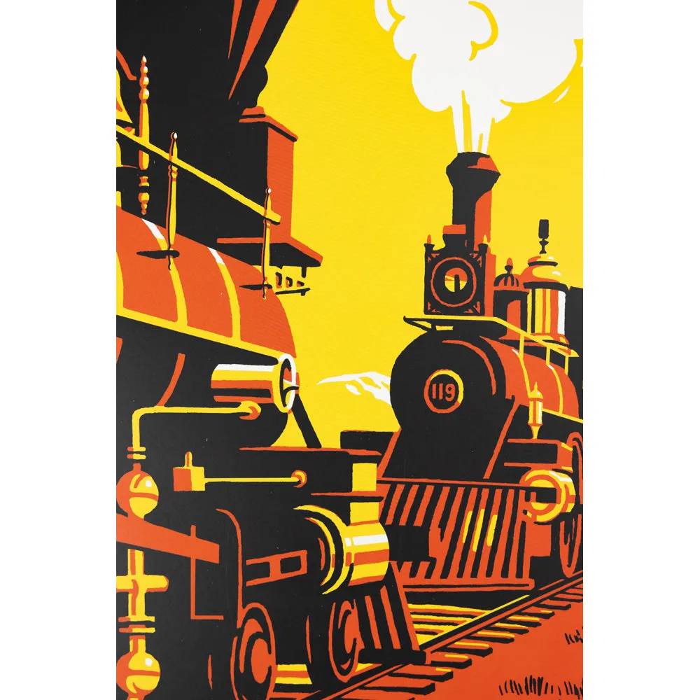 Golden Spike National Historical Park Poster - Two Trains - Image 2