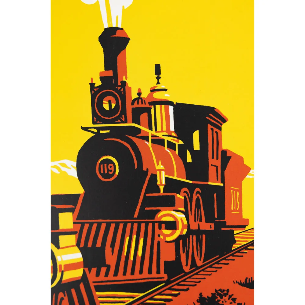 Golden Spike National Historical Park Poster - Two Trains - Image 3