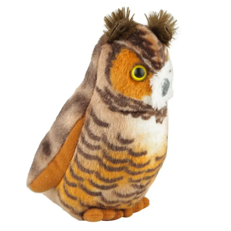 Great Horned Owl Mini Plush Toy w/ Sound - Image 2