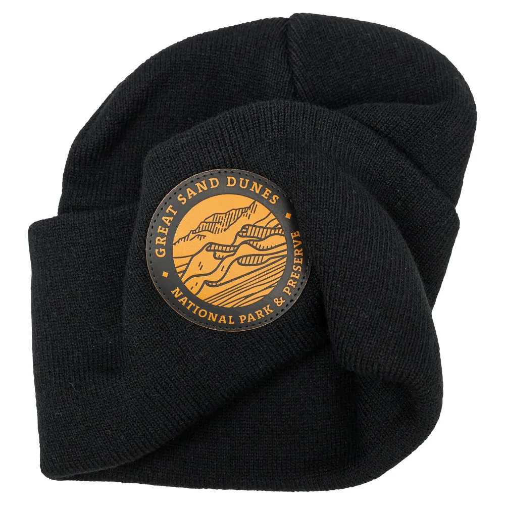 Great Sand Dunes National Park Beanie - Leather Patch - Image 3