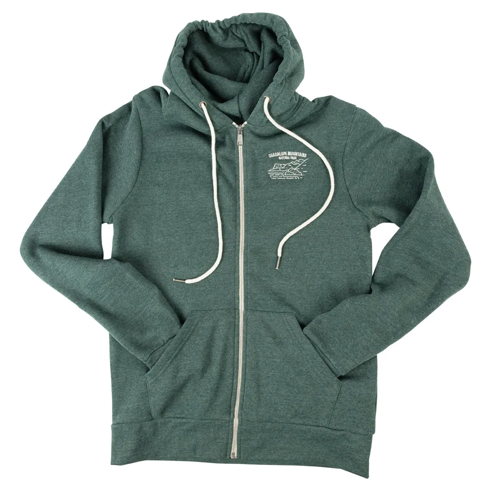 Guadalupe Mountains National Park Full Zip Fleece Hoodie – Fell Logo - Image 3
