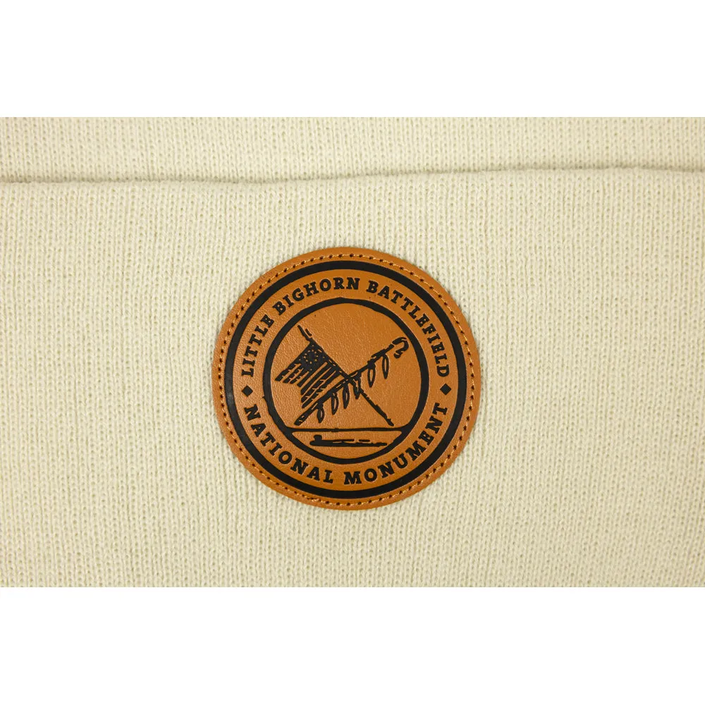Little Bighorn Battlefield National Monument Beanie - Leather Patch - Image 2