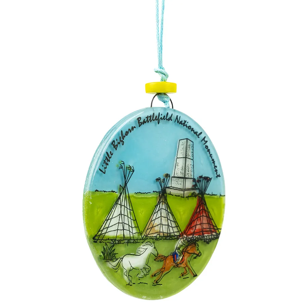 Little Bighorn Battlefield National Monument Recycled Glass Ornament - Image 2