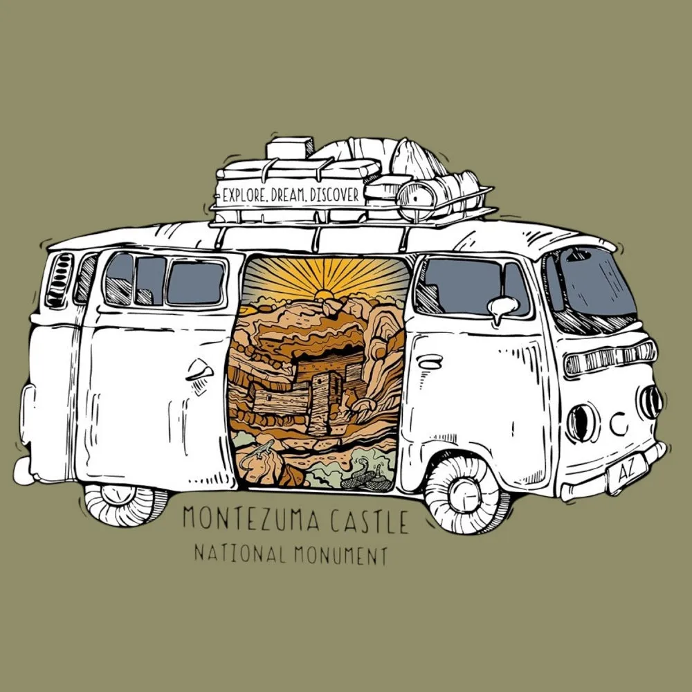 Montezuma Castle National Monument T-Shirt - Van Tour - Image 2
