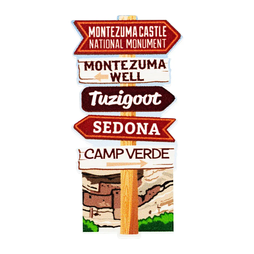 Montezuma Castle -Tuzigoot National Monument Sticker - Signpost