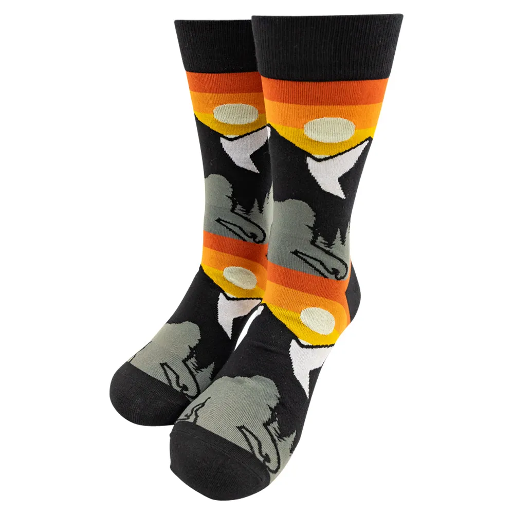 Mountain Sunset Bigfoot Knit Socks