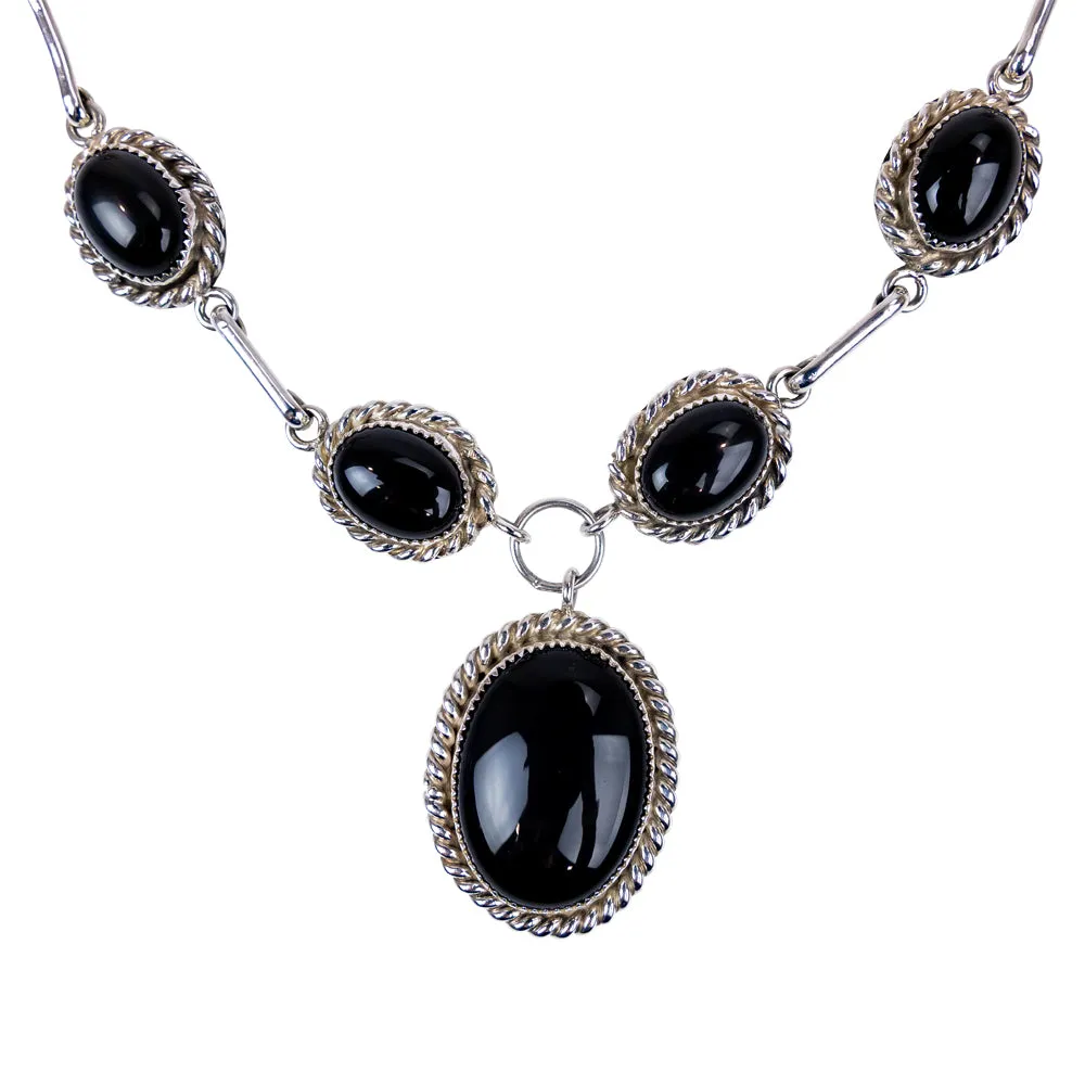 Onyx Cluster Sterling Silver Pendant Santo Domingo Necklace - Image 2