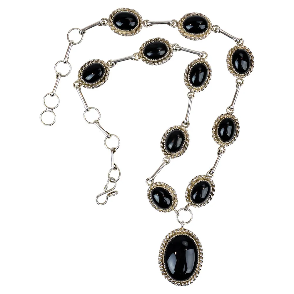 Onyx Cluster Sterling Silver Pendant Santo Domingo Necklace - Image 3