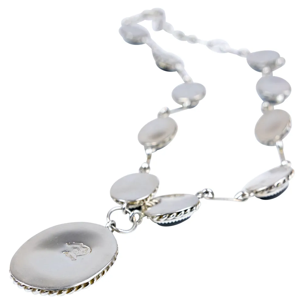 Onyx Cluster Sterling Silver Pendant Santo Domingo Necklace - Image 4
