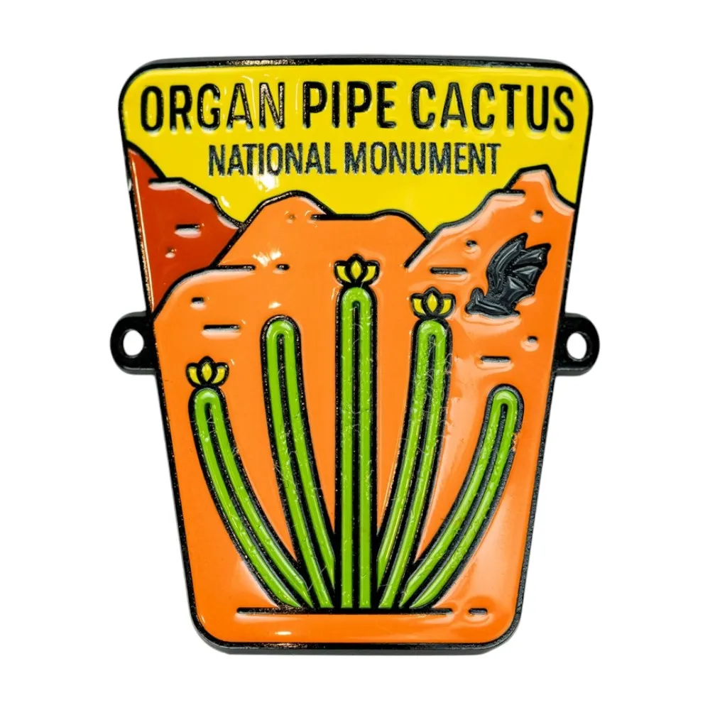 Organ Pipe Cactus National Monument Hiking Stick Medallion - Fell Logo
