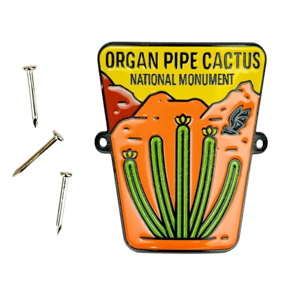 Organ Pipe Cactus National Monument Hiking Stick Medallion - Fell Logo - Image 2