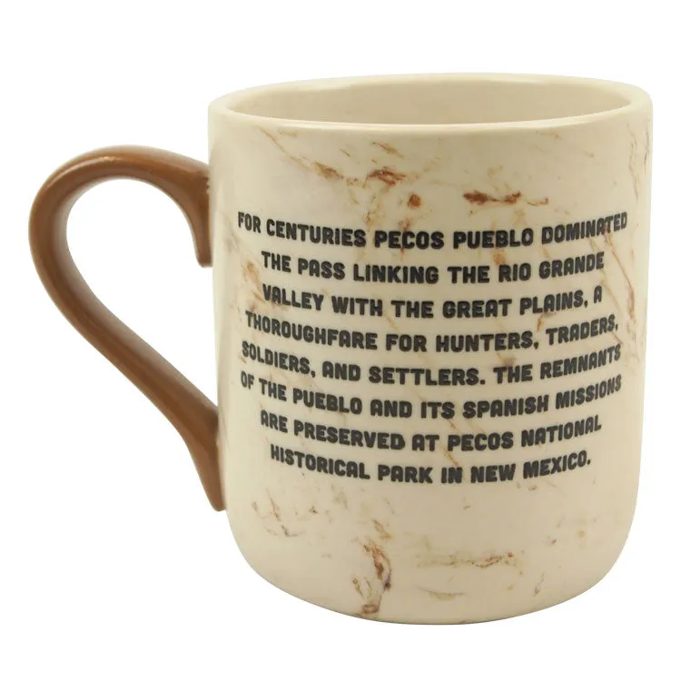 Pecos National Historical Park Round Logo Marbled Mug - Image 2