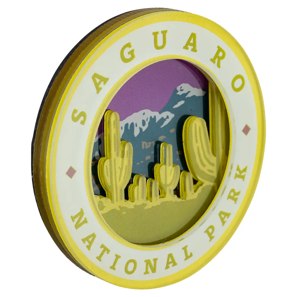 Saguaro National Park Magnet - Round Logo 3D - Image 2