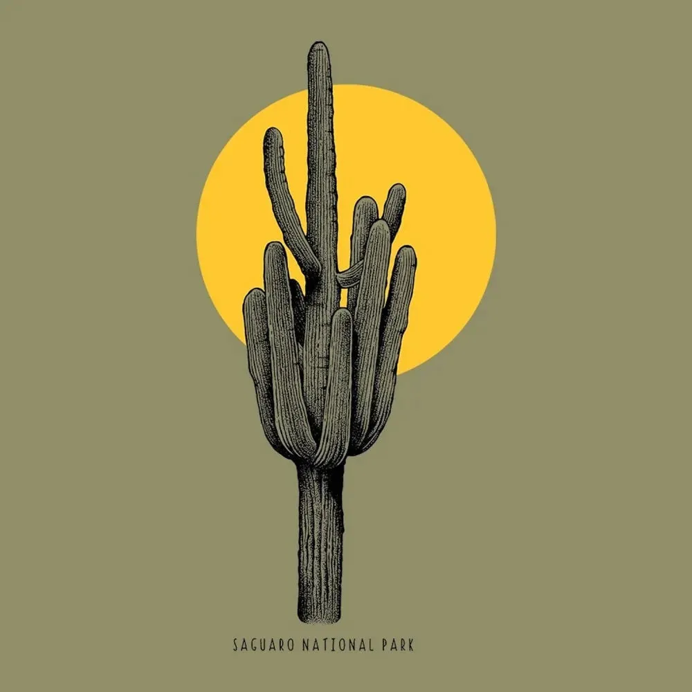 Saguaro National Park T-Shirt - Pencil Sketch - Image 2