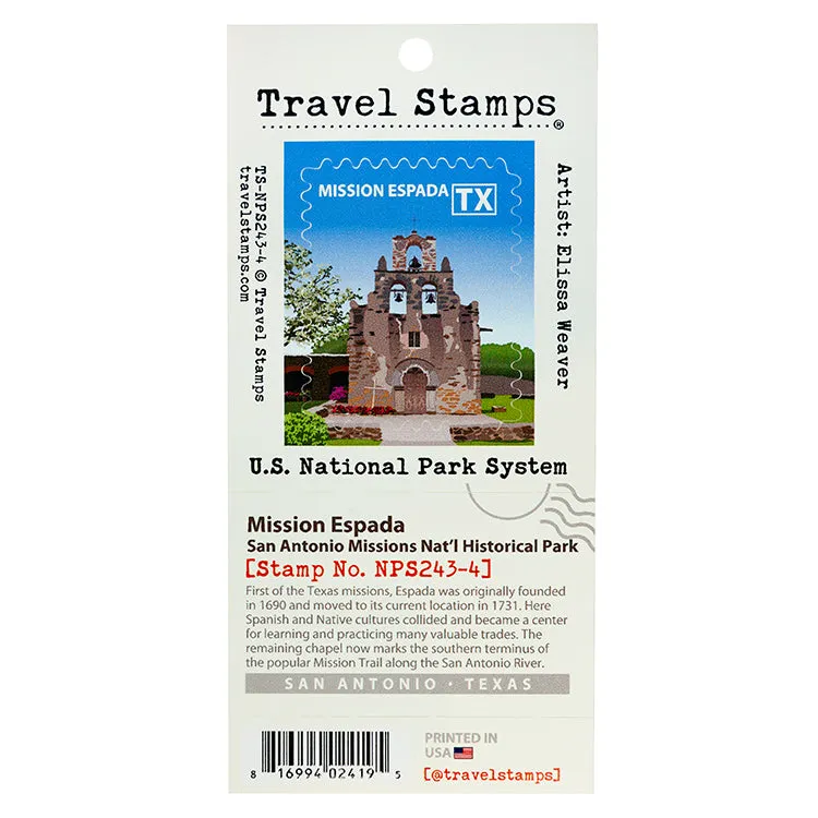 San Antonio Missions National Historical Park Travel Stamp - Espada