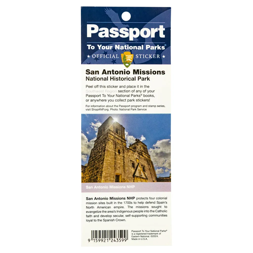 San Antonio Missions National Historical Park Official Passport Single Sticker