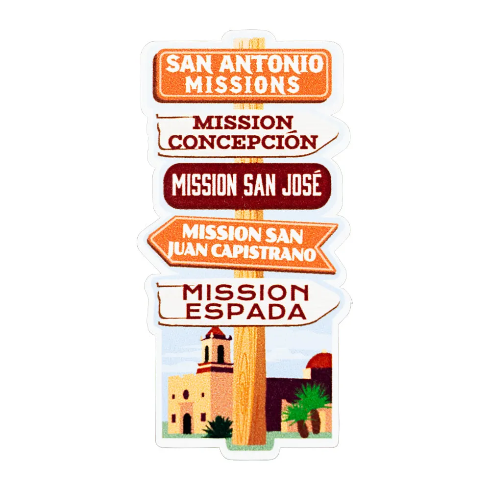 San Antonio Missions National Historical Park Sticker - Signpost