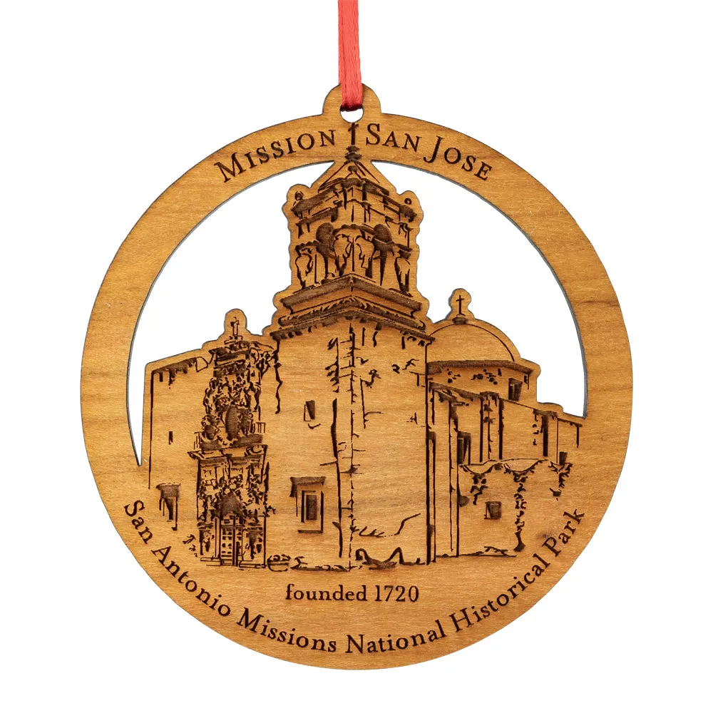 San Antonio Missions National Historical Park Wood Ornament - San Jose