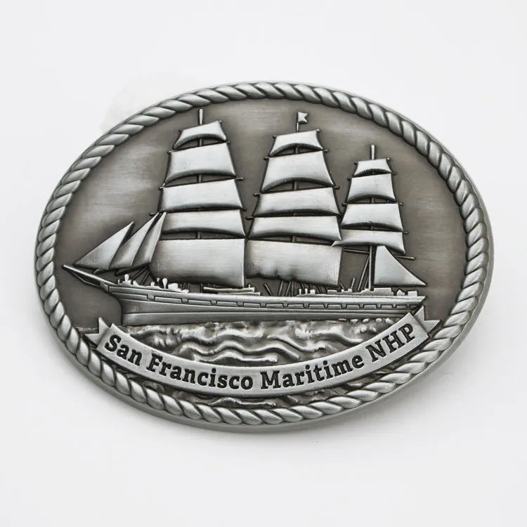 San Francisco Maritime NHP Tall Ship Belt Buckle - Image 2