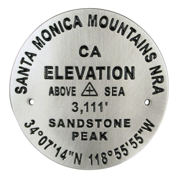 Santa Monica Mountains National Recreation Area Hiking Stick Medallion - Benchmark