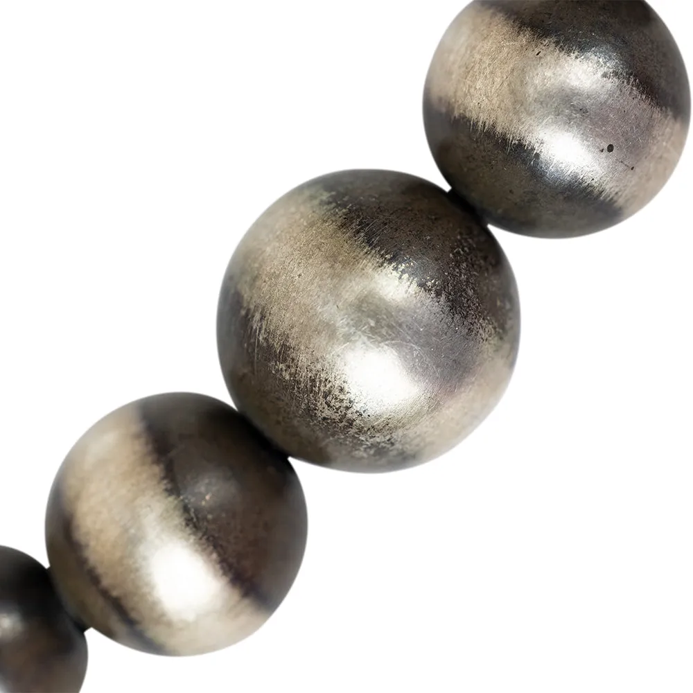 Silver Navajo Pearl Beads Necklace - Image 3