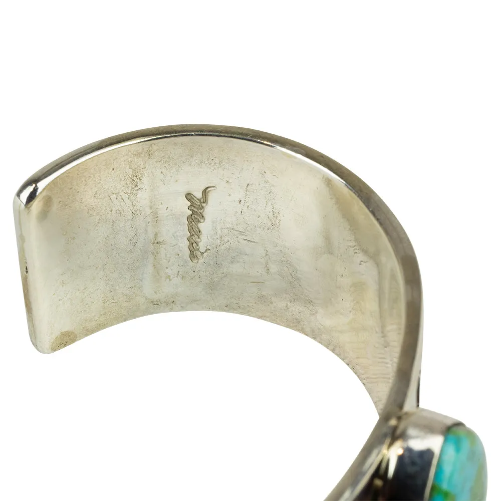 Silver Overlay Bracelet with Candelaria Turquoise - Image 7