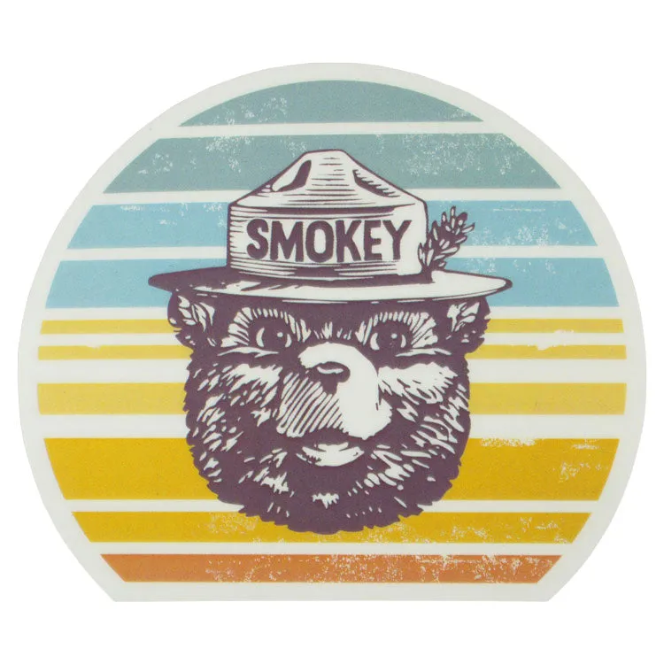Smokey Bear Sticker - Retro Round