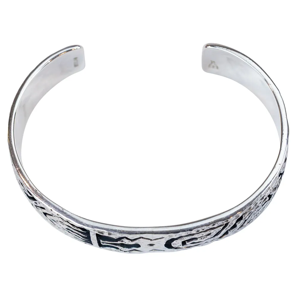 Sterling Silver Overlay Hammered Hopi Bracelet - Image 4