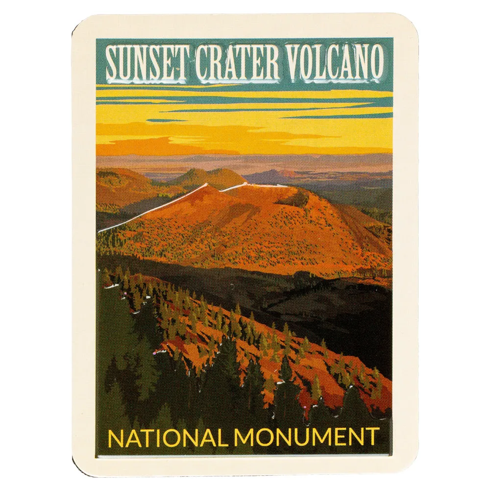 Sunset Crater Volcano National Monument Magnet - Retro Ranger
