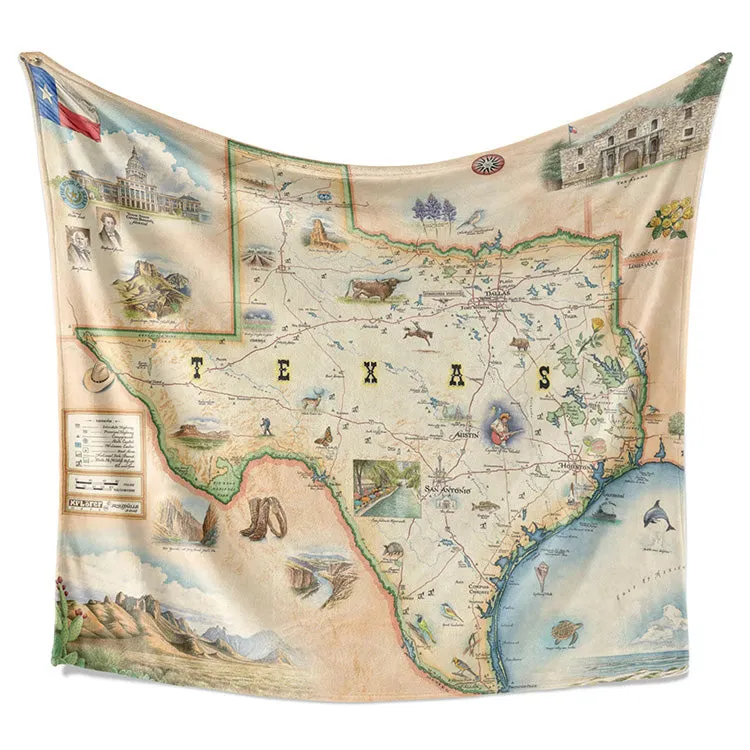 Texas Map Fleece Blanket - Image 2