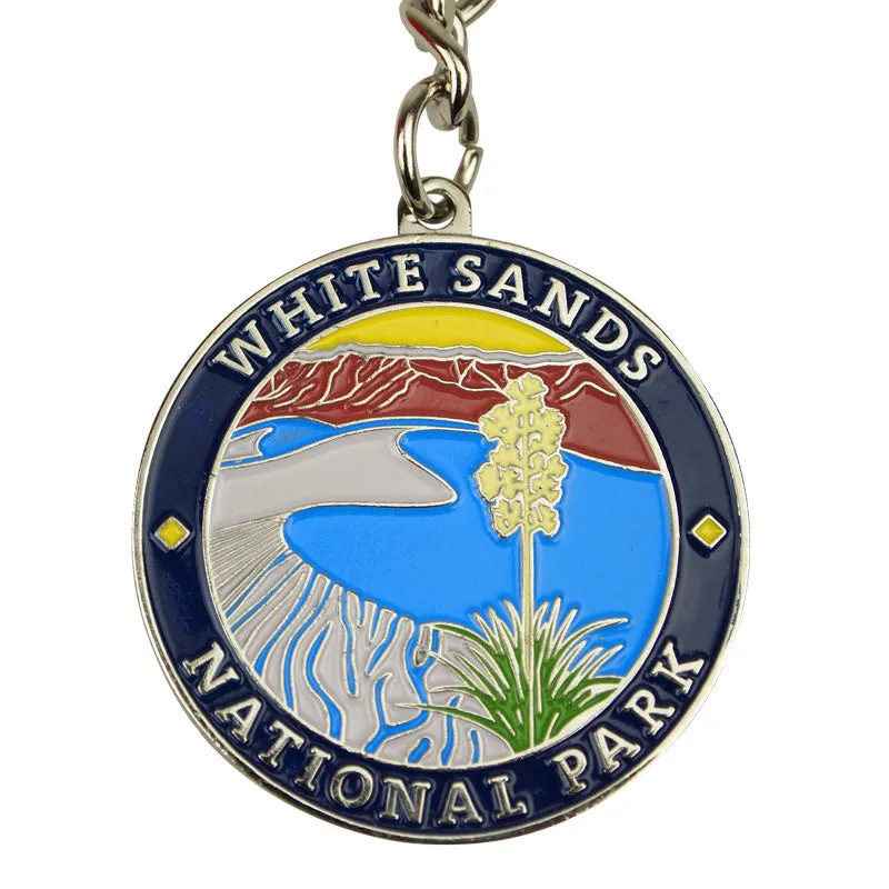 White Sands National Park Keychain - Round Logo - Image 2